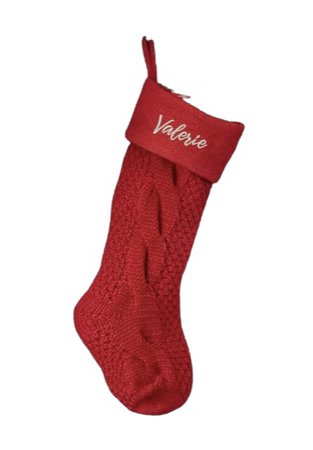Red Cozy Cable Knit Personalized Christmas Stocking