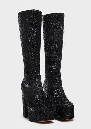 Black sparkly boots