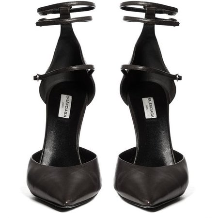Balenciaga Slash triple-strap leather pumps (£635)