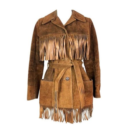 Vintage Fringe Leather Western Jacket 60's Brown Suede