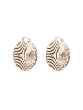 Metallic Jil Sander Snail wide-hoop earrings - Farfetch