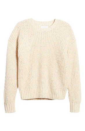 Lucky Brand Marled Crewneck Sweater | ivory
