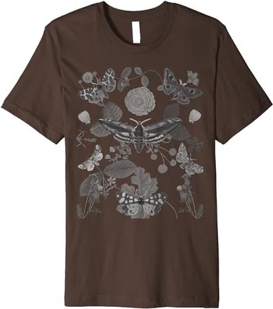 Amazon.com: Cottagecore Aesthetic Moth Bugs Plants Goblincore Entomology Premium T-Shirt : Clothing, Shoes & Jewelry