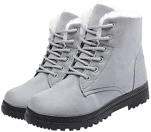 Amazon.com | Womens Snow Boots for Winter Ankle Boots Combat Walking Shoes Booties red Size 9 | Snow Boots