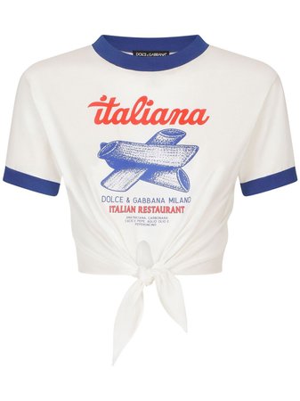 Dolce & Gabbana knot-detail graphic-print T-shirt - Farfetch