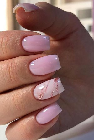 Light Pink w/ Glitter Nails