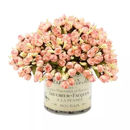 Primrue Blush Pink Petite Roses Arrangement In Label Pot | Perigold
