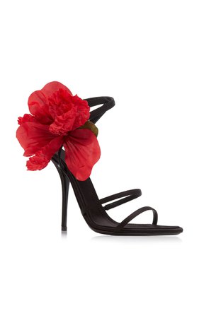 Keira Floral-Embellished Leather Sandals By Dolce & Gabbana | Moda Operandi