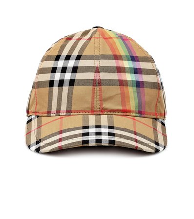 BURBERRY Rainbow Check cotton cap