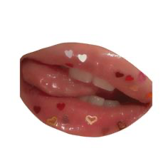 lips with heart shaped glitter