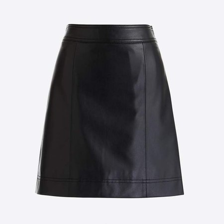 Faux-leather mini skirt