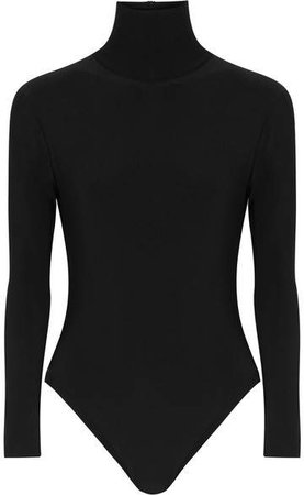 Stretch-jersey Turtleneck Bodysuit - Black