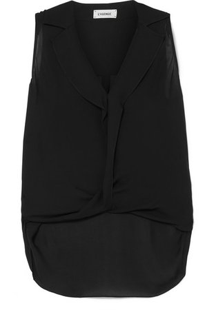 L'Agence | Freja wrap-effect silk-georgette blouse | NET-A-PORTER.COM