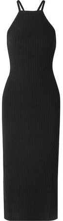 The Range - Suspension Ribbed-knit Midi Dress - Black