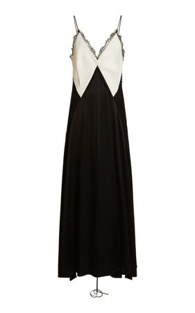 Lace-Trimmed Satin Midi Dress By Victoria Beckham | Moda Operandi