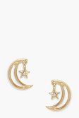 Star And Moon Stud Earrings | boohoo