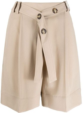 Belted Pleated Shorts