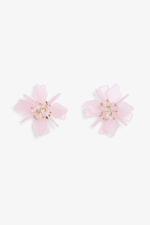 Statement flower studs - Pink petals - Earrings - Monki WW