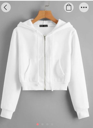 white cropped zip up