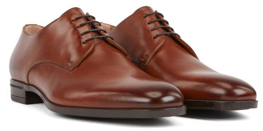 Calf leather Derby shoes with stitch detailing