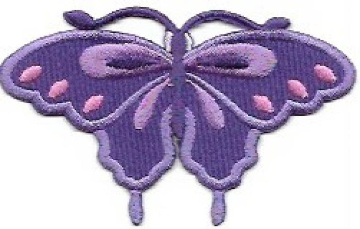 Purple Butterfly Embroidered Patch / Iron On Applique Perfect | Etsy
