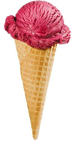 raspberry ice cream cone