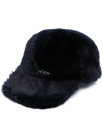 Marni logo-print furry baseball cap - FARFETCH