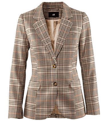 H&M plaid blazer with patches, Women's Fashion, Clothes, Outerwear on Carousell
