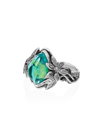 Lyly Erlandsson Aria Sterling Silver Crystal Ring Ss20 | Farfetch.com