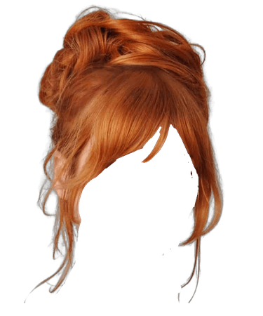 ginger updo bun hair bang