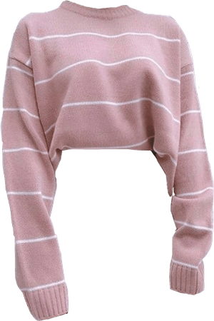 Light Pink Long Sleeve Sweater w/ White Stripes (png)