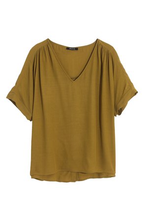 Madewell Drapey V-Neck Button Back Top (Regular & Plus Size) | Nordstrom