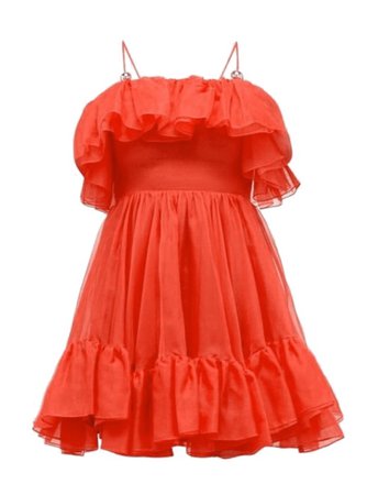 red chiffon mini dress