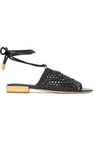 Salvatore Ferragamo | Laino braided leather sandals | NET-A-PORTER.COM