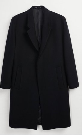 - Zara Textured Coat in black
