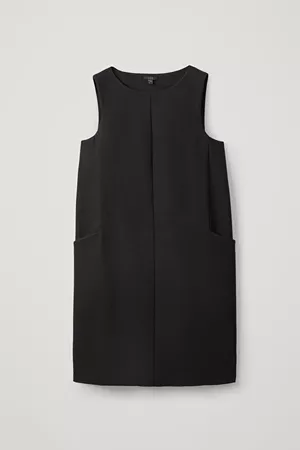 WOOL-MIX DRESS WITH POCKETS - Black - Dresses - COS