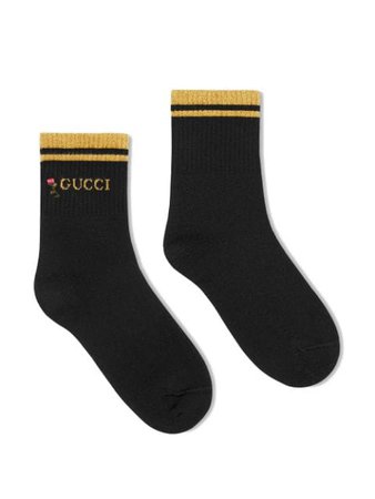 Black Socks With Gucci And Flower | Farfetch.com
