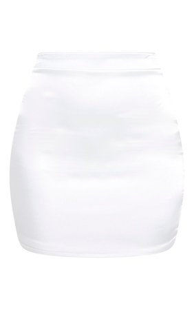 White Satin High Waisted Mini Skirt | Skirts | PrettyLittleThing USA
