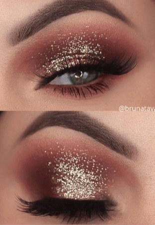 pink and gold makeup