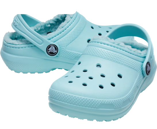lined blue crocs