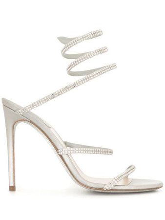 Silver René Caovilla Cleo jewel sandals C10311105R001X623 - Farfetch