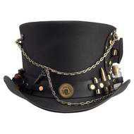Head N Home Timeport Brown Leather Top Hat with Gadgets Galore