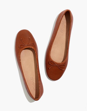 The Adelle Ballet Flat in Lizard Embossed Leather