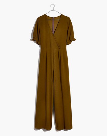 Crepe Crossover Jumpsuit brown