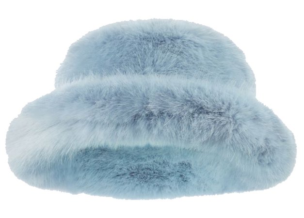 sky blue fluffy bucket hat