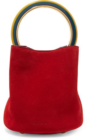 Marni | Pannier small suede bucket bag | NET-A-PORTER.COM