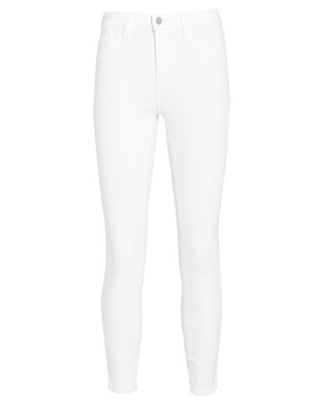High Rise White Skinny Jeans | L'Agence
