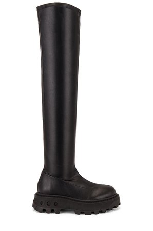Simon Miller Vegan Leather Tall Scrambler Boot in Black | REVOLVE