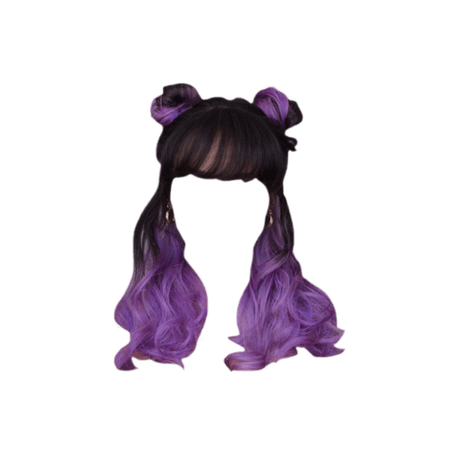 hair long purple highlights costume dressup...