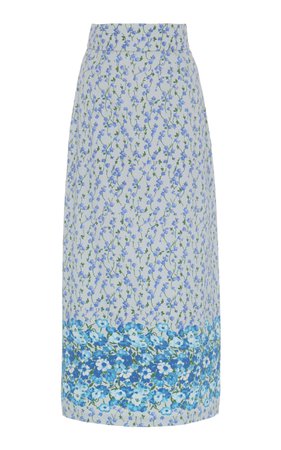 Floral-Print Cotton-Blend Midi Skirt by Luisa Beccaria | Moda Operandi